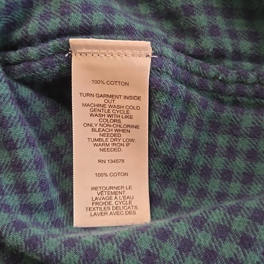 Vineyard Vines Mens Classic Fit Whale Pine Flannel Button Up Long Sleeve XL - Picture 5 of 6